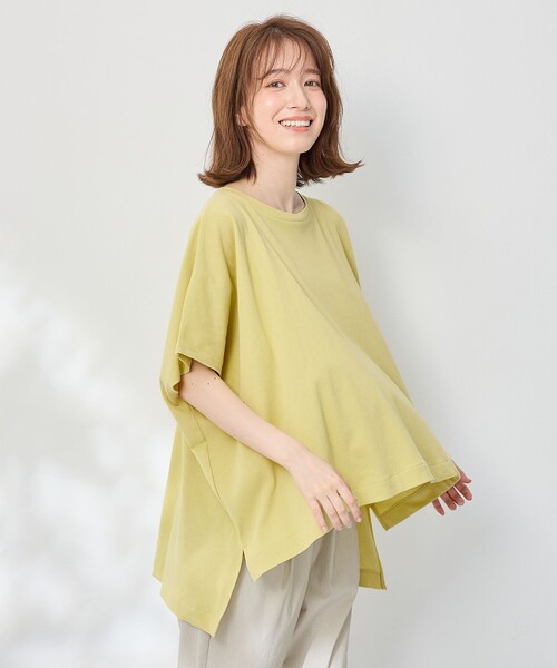 ANY(エニィ)の「ハイツイストコットンポンチョ風Tシャツ(Tシャツ/カットソー・レディース・グレー系/イエロー系/ライトグレー系/ホワイト系・F)」の17枚目の写真