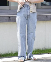 デニムストレートパンツ