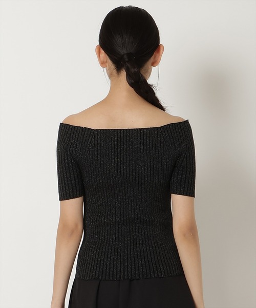 REDYAZEL（レディアゼル）の「半袖リブニット（ニット/セーター・レディース・ピンク/ミント/ブラック/オフホワイト・FREE）」の12枚目の写真