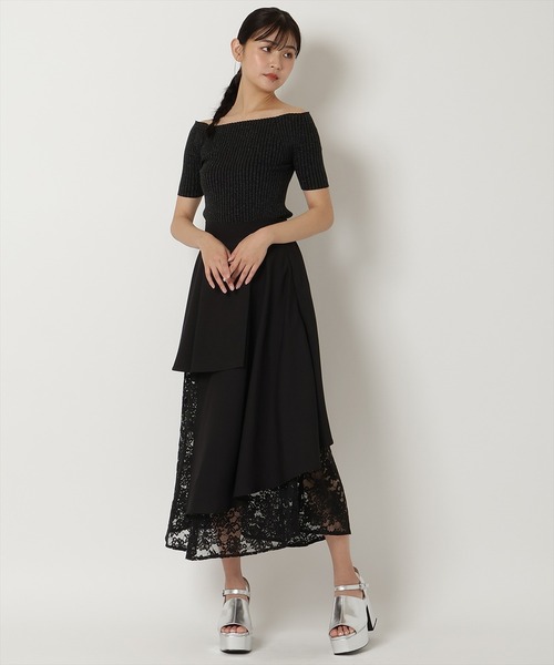 REDYAZEL（レディアゼル）の「半袖リブニット（ニット/セーター・レディース・ピンク/ミント/ブラック/オフホワイト・FREE）」の13枚目の写真