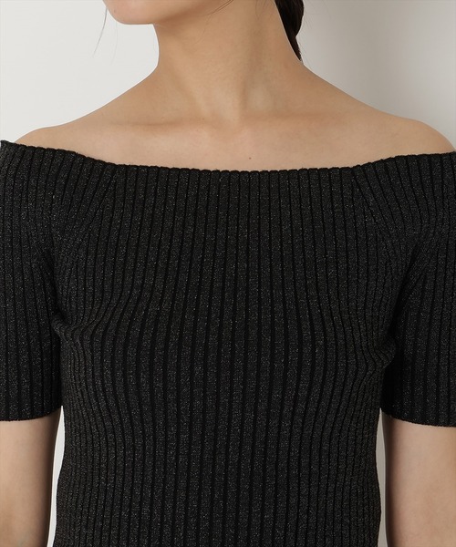 REDYAZEL（レディアゼル）の「半袖リブニット（ニット/セーター・レディース・ピンク/ミント/ブラック/オフホワイト・FREE）」の14枚目の写真