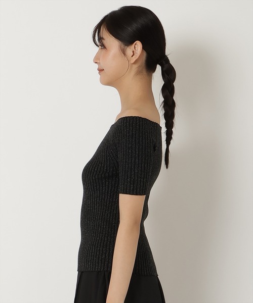 REDYAZEL（レディアゼル）の「半袖リブニット（ニット/セーター・レディース・ピンク/ミント/ブラック/オフホワイト・FREE）」の11枚目の写真