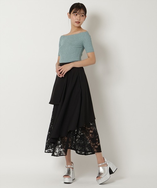 REDYAZEL（レディアゼル）の「半袖リブニット（ニット/セーター・レディース・ピンク/ミント/ブラック/オフホワイト・FREE）」の19枚目の写真