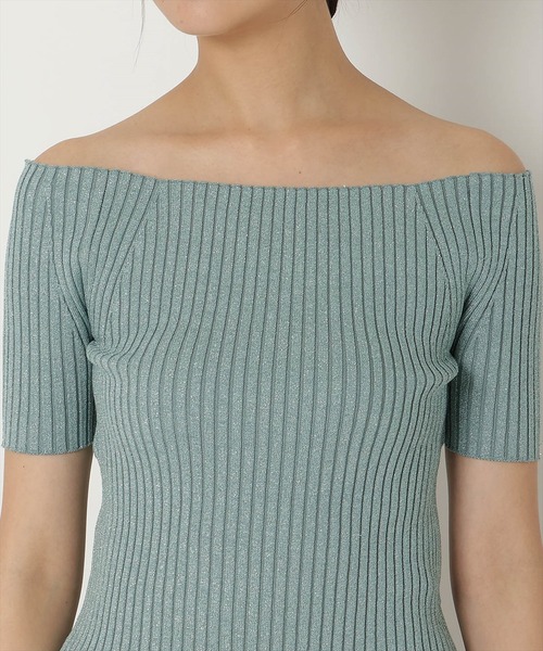 REDYAZEL（レディアゼル）の「半袖リブニット（ニット/セーター・レディース・ピンク/ミント/ブラック/オフホワイト・FREE）」の20枚目の写真