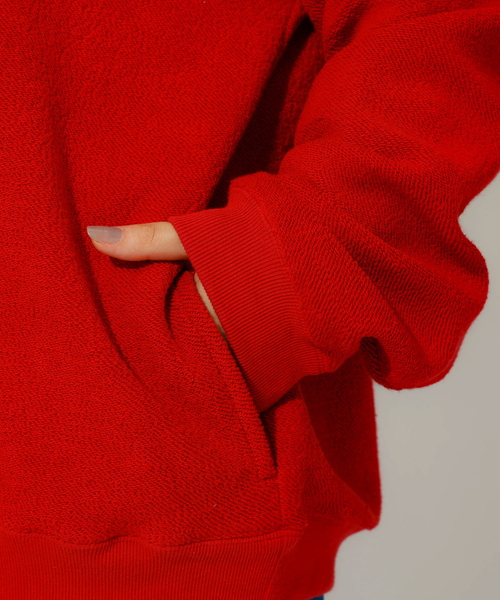 AMERICANA（アメリカーナ）の「【AMERICANA×ORIGINAL Charcoal／アメリカーナ×オリジナル チャコール】Leopards Snap プルオーバースウェット/ユニセックス（スウェット・メンズ・ネイビー/レッド・L/M）」の11枚目の写真