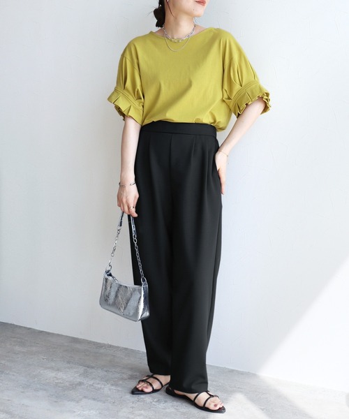 reca(レカ)の「綿100%!大人可愛い優秀アイテム タックスリーブTシャツ(シャツ/ブラウス・レディース・グレイッシュベージュ/イエロー/ブラック/オフホワイト・M)」の20枚目の写真
