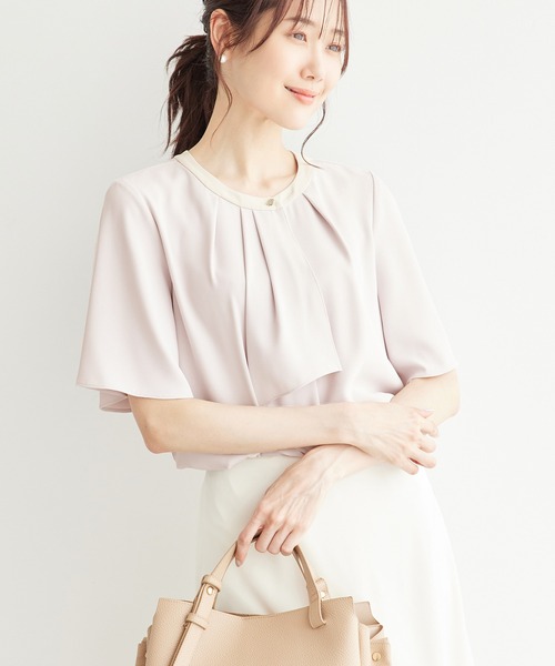 ROPE' PICNIC（ロペピクニック）の「ボウタイハーフスリーブブラウス（シャツ/ブラウス・レディース・ホワイト系その他/ホワイト/ベージュ/ピンク/サックスブルー・36/38）」の20枚目の写真