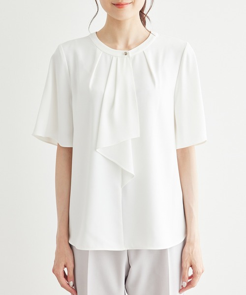 ROPE' PICNIC（ロペピクニック）の「ボウタイハーフスリーブブラウス（シャツ/ブラウス・レディース・ホワイト系その他/ホワイト/ベージュ/ピンク/サックスブルー・36/38）」の19枚目の写真