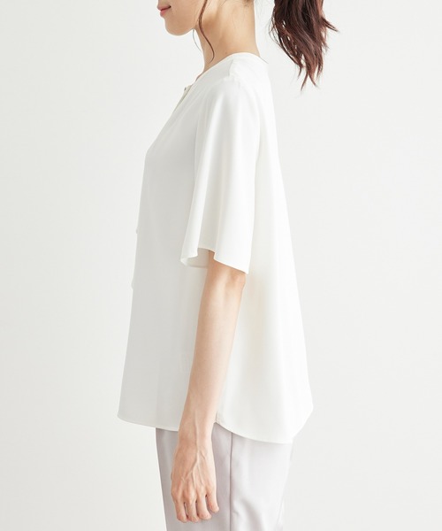 ROPE' PICNIC（ロペピクニック）の「ボウタイハーフスリーブブラウス（シャツ/ブラウス・レディース・ホワイト系その他/ホワイト/ベージュ/ピンク/サックスブルー・36/38）」の18枚目の写真