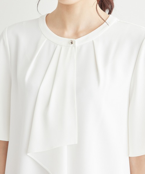 ROPE' PICNIC（ロペピクニック）の「ボウタイハーフスリーブブラウス（シャツ/ブラウス・レディース・ホワイト系その他/ホワイト/ベージュ/ピンク/サックスブルー・36/38）」の16枚目の写真