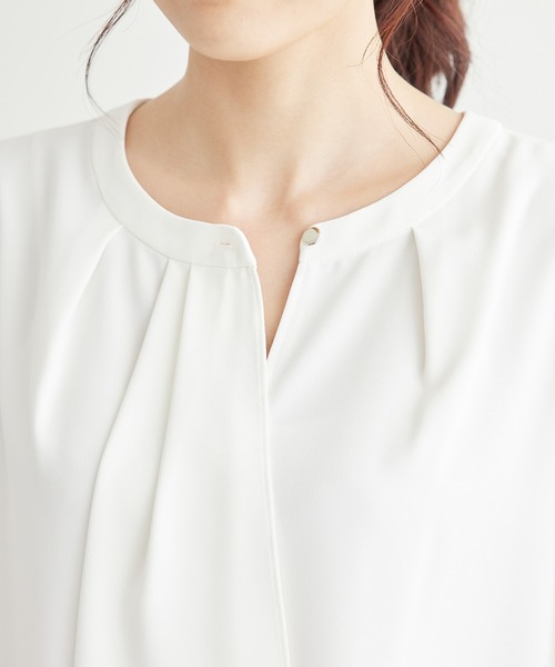 ROPE' PICNIC（ロペピクニック）の「ボウタイハーフスリーブブラウス（シャツ/ブラウス・レディース・ホワイト系その他/ホワイト/ベージュ/ピンク/サックスブルー・36/38）」の14枚目の写真