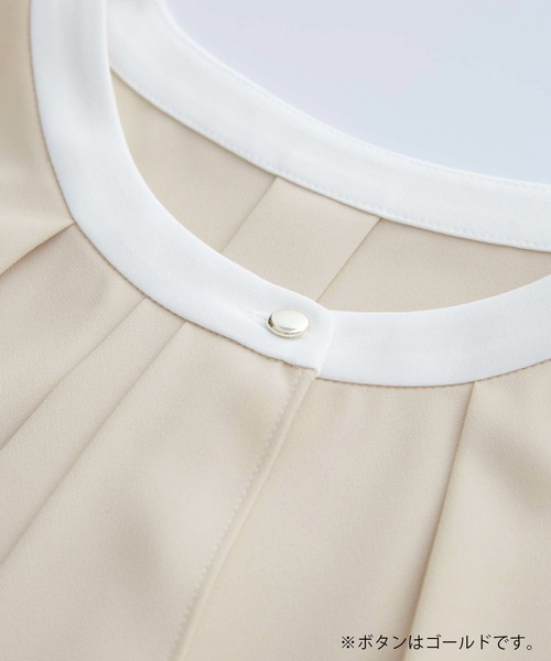 ROPE' PICNIC（ロペピクニック）の「ボウタイハーフスリーブブラウス（シャツ/ブラウス・レディース・ホワイト系その他/ホワイト/ベージュ/ピンク/サックスブルー・36/38）」の9枚目の写真