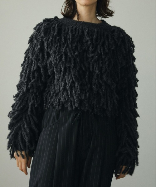 【新品】anuke／Loop Fringe Knit チャコールグレー　　完売品 新品】anuke／Loop Fringe Knit チャコールグレー完売品