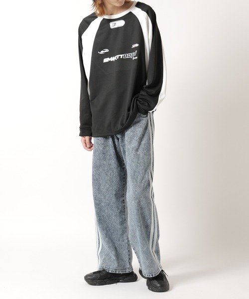Theater code(シアターコード)の「side line denim pants / サイドライン デニムパンツ(デニムパンツ・メンズ・ブラック/ブルー・L/M)」の6枚目の写真