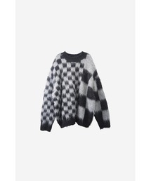 Block Check Pattern Knit