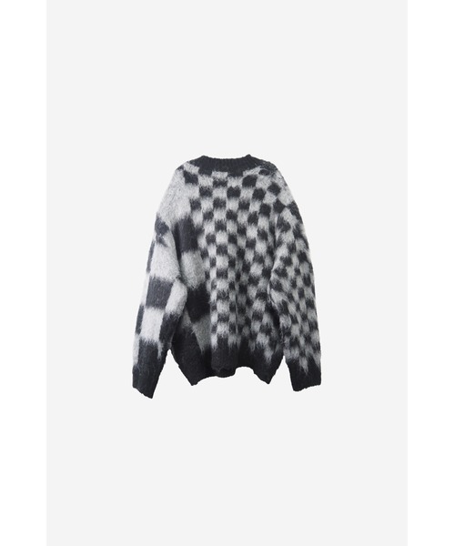 LOVE POMME POMME(ラブポムポム)の「Block Check Pattern Knit(ニット/セーター・レディース・グレー/ブラック・FREE)」の3枚目の写真