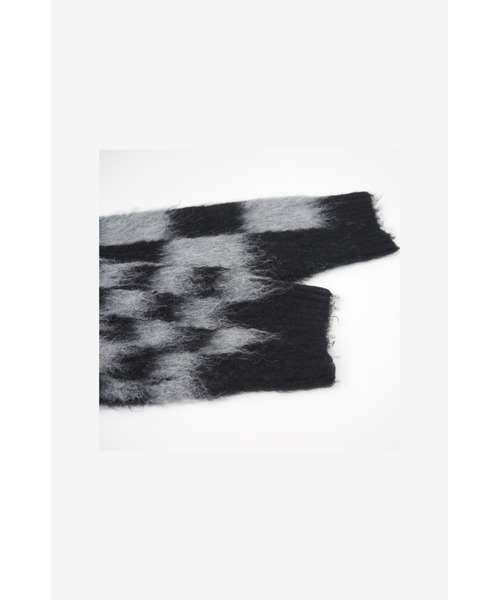 LOVE POMME POMME(ラブポムポム)の「Block Check Pattern Knit(ニット/セーター・レディース・グレー/ブラック・FREE)」の7枚目の写真