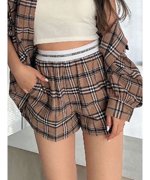 GYDA（ジェイダ）の「【SETUP着用可】BM＆WB JQ CHECKショートパンツ（その他パンツ・レディース・ベージュ/グレー・FREE）」の2枚目の写真