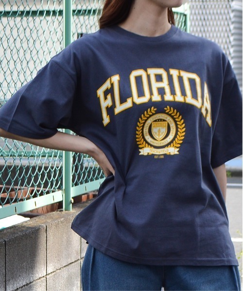 spiritoso(スピリトーゾ)の「【spiritoso】フロッキープリント フロリダ半袖Tシャツ (CP)(Tシャツ/カットソー・レディース・グレー/ホワイト/スミクロ/グレイッシュベージュ・FREE)」の9枚目の写真
