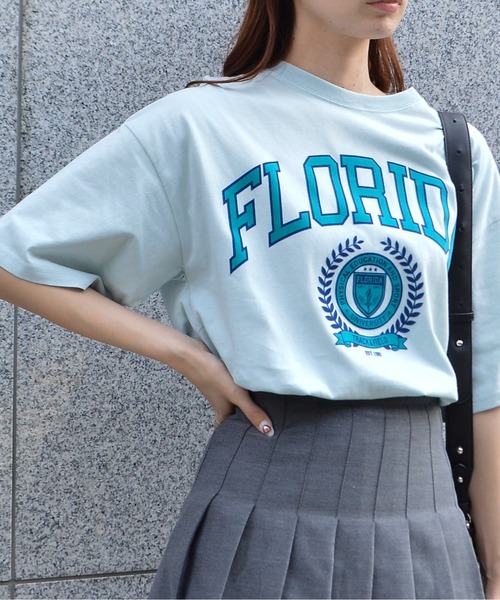 spiritoso(スピリトーゾ)の「【spiritoso】フロッキープリント フロリダ半袖Tシャツ (CP)(Tシャツ/カットソー・レディース・グレー/ホワイト/スミクロ/グレイッシュベージュ・FREE)」の21枚目の写真