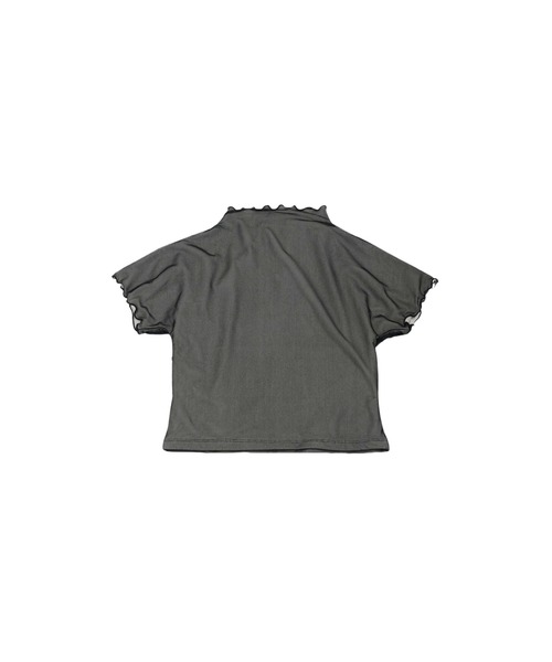 チュール リボン Tシャツ トップス シアー シースルー メッシュ フリル メロウ（Tシャツ/カットソー）｜Uenui（ウニュイ）