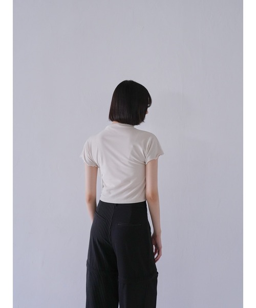 チュール リボン Tシャツ トップス シアー シースルー メッシュ フリル メロウ（Tシャツ/カットソー）｜Uenui（ウニュイ）