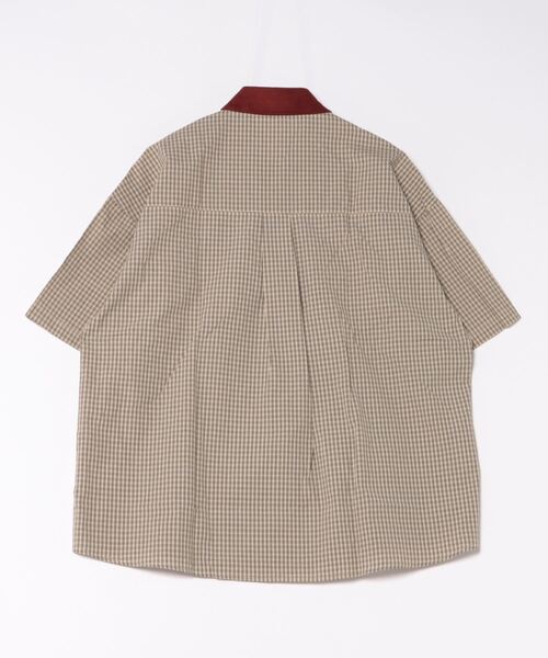 HOOK(フック)の「HOOK -select- 異素材襟の古着風刺繍入りチェック柄ビッグシャツ (SS)(シャツ/ブラウス・メンズ・ベージュ・M/L/XL/S)」の11枚目の写真