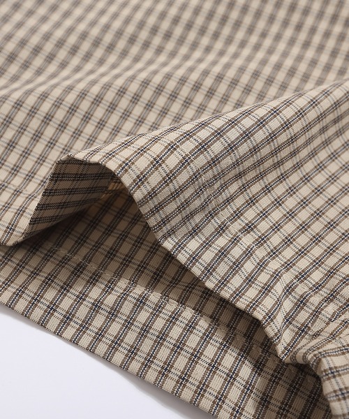 HOOK(フック)の「HOOK -select- 異素材襟の古着風刺繍入りチェック柄ビッグシャツ (SS)(シャツ/ブラウス・メンズ・ベージュ・M/L/XL/S)」の9枚目の写真