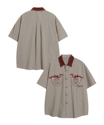 HOOK（フック）の「HOOK -select- 異素材襟の古着風刺繍入りチェック柄ビッグシャツ (SS)（シャツ/ブラウス）」