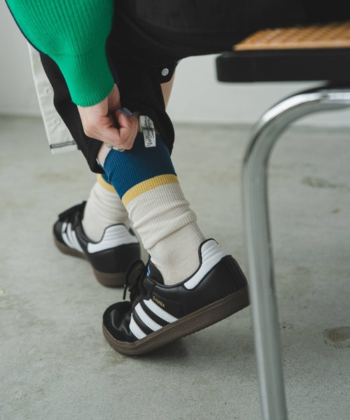 bohmal（ボマール）の「ネームタグリブ配色ソックス（ソックス/靴下・レディース・ブラック/ブルー/アイボリー・MEDIUM）」の9枚目の写真