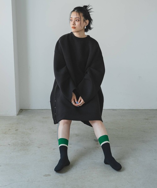 bohmal（ボマール）の「ネームタグリブ配色ソックス（ソックス/靴下・レディース・ブラック/ブルー/アイボリー・MEDIUM）」の6枚目の写真