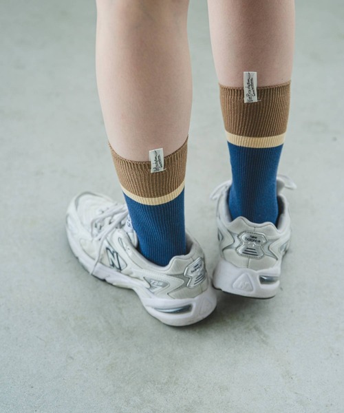 bohmal（ボマール）の「ネームタグリブ配色ソックス（ソックス/靴下・レディース・ブラック/ブルー/アイボリー・MEDIUM）」の14枚目の写真