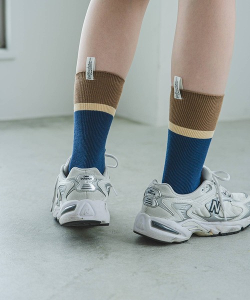 bohmal（ボマール）の「ネームタグリブ配色ソックス（ソックス/靴下・レディース・ブラック/ブルー/アイボリー・MEDIUM）」の13枚目の写真