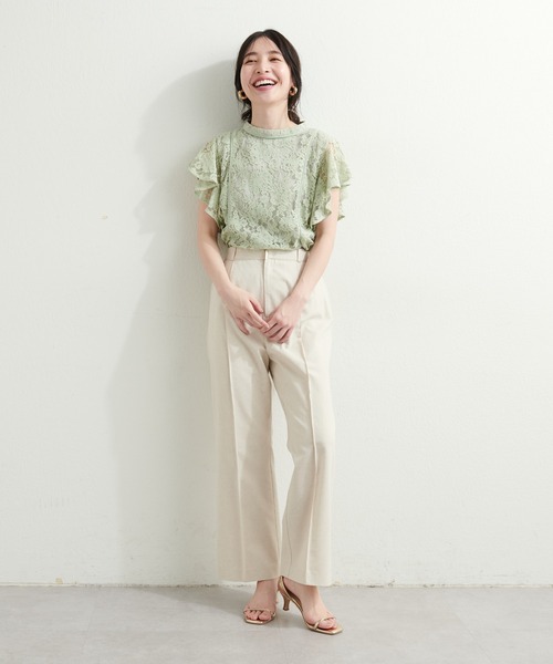 natural couture（ナチュラルクチュール）の「ラッフルレースパイピングブラウス（シャツ/ブラウス・レディース・アイボリー/ミント/ブルー/ブラック・FREE）」の22枚目の写真