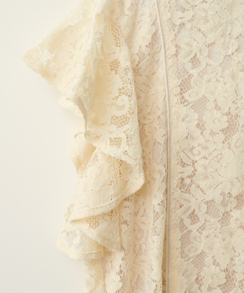 natural couture（ナチュラルクチュール）の「ラッフルレースパイピングブラウス（シャツ/ブラウス・レディース・アイボリー/ミント/ブルー/ブラック・FREE）」の12枚目の写真