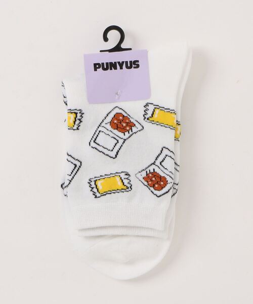 PUNYUS（プニュズ）の「フード総柄ソックス【ONIGIRI】（ソックス/靴下・レディース・ブラック/ブラウン・FREE）」の2枚目の写真