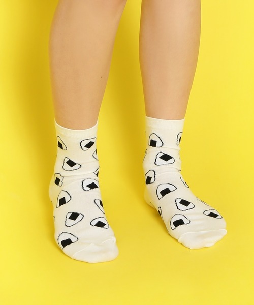 PUNYUS（プニュズ）の「フード総柄ソックス【ONIGIRI】（ソックス/靴下・レディース・ブラック/ブラウン・FREE）」の3枚目の写真