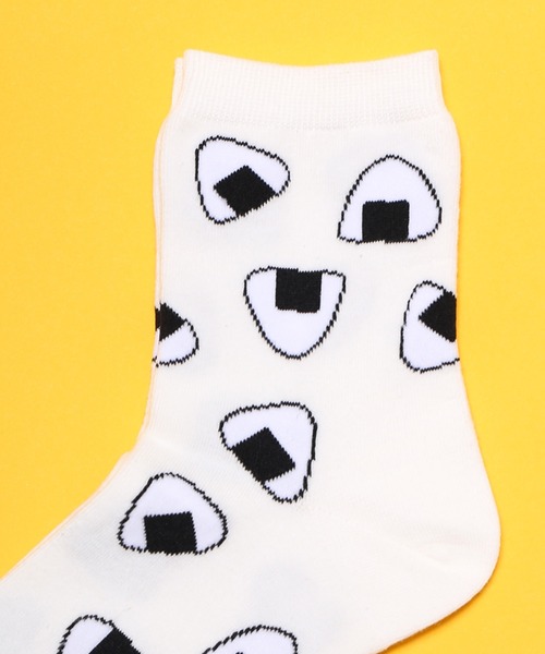 PUNYUS（プニュズ）の「フード総柄ソックス【ONIGIRI】（ソックス/靴下・レディース・ブラック/ブラウン・FREE）」の5枚目の写真