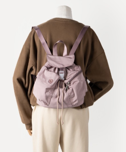 MASSIVE STORE(マッシブストア)の「【recomend selection/セレクト】ドローストリングバックパック 巾着風リュック 2404HCJB140(バックパック/リュック・メンズ・グレー/ライトパープル/ベージュ/ブラック・FREE)」の7枚目の写真