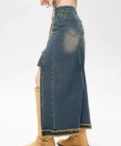 A'GEM/9 × .kom 『.KOM/ドットケーオーエム』ﾃﾞﾆﾑｽﾘｯﾄｽｶｰﾄ .KOM│A'GEM