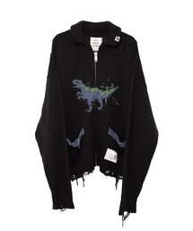 Maison MIHARA YASUHIRO ダイナソー カーディガン 黒 46 Maison MIHARA YASUHIRO - 【24AW】ダイナソー ニット カーディガン
