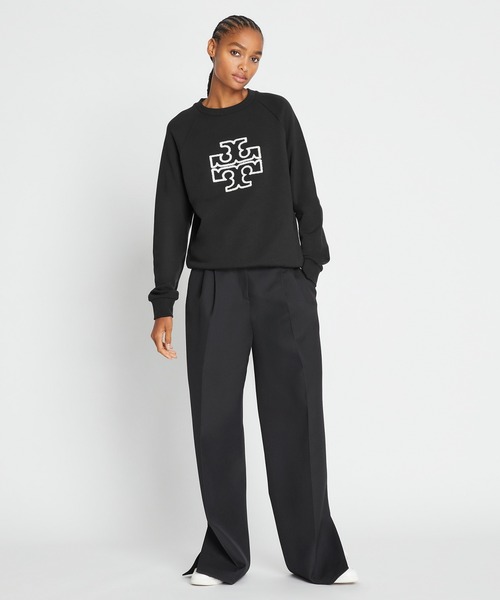 トリーバーチTORYBURCH クリスタルロゴスウェットシャツSサイズ新品タグ付 TORY BURCH（トリーバーチ）の「フレンチテリー ラグラン ロゴ