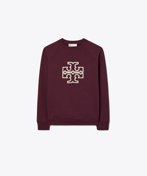 フレンチテリー ラグラン ロゴクルーネック（スウェット）｜TORY BURCH