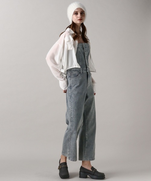 ドゥロワー　グレー デニム　サロペット Drawer（ドゥロワー）の「＜Drawer（ドゥロワー）＞ ウール杢トロ