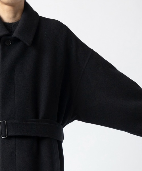 08sircus（ゼロエイトサーカス）の「【08sircus/ゼロエイトサーカス】Beaver double face rever over coat（トレンチコート・メンズ・ブラック・5/4）」の11枚目の写真
