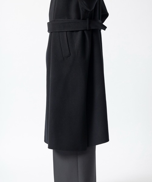 08sircus（ゼロエイトサーカス）の「【08sircus/ゼロエイトサーカス】Beaver double face rever over coat（トレンチコート・メンズ・ブラック・5/4）」の13枚目の写真