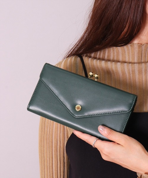 LF)【Legato Largo】フェイクレザー メール型 がま口 長財布（財布