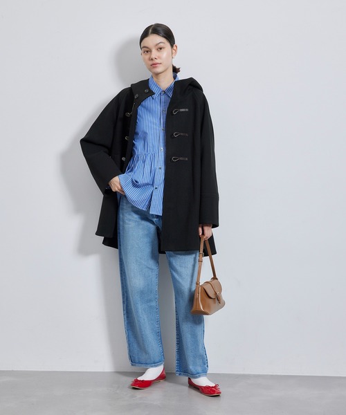 ROPE' PICNIC(ロペピクニック)の「ジャージメルトンオーバーダッフルコート(ダッフルコート・レディース・ブラック/ブラウン系その他・38)」の3枚目の写真