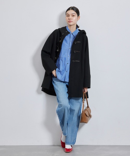 ROPE' PICNIC(ロペピクニック)の「ジャージメルトンオーバーダッフルコート(ダッフルコート・レディース・ブラック/ブラウン系その他・38)」の4枚目の写真