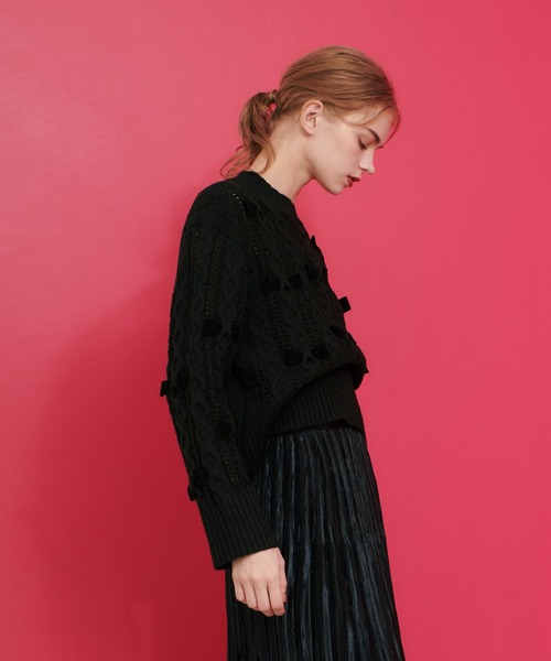 【24AW】美品LOULOU WILLOUGHBY✨ベロアリボンプルオーバー LOULOU WILLOUGHBY（ルルウィルビー）の「【LOULOU WILLOUGHBY】ベロア
